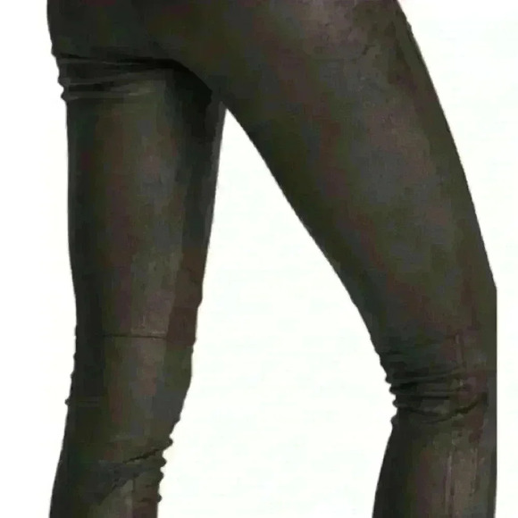 NWT! Free People Midnight Vegan Suede Faux Leather Stretch Leggings - Picture 5 of 8